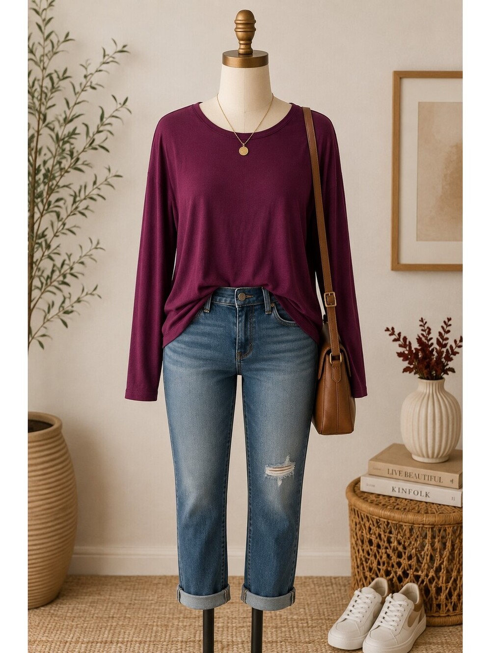 Liz claiborne longsleeve maroon tshirt